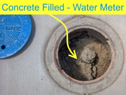 ACE Inspectors finds Concrete Filled Water Meter